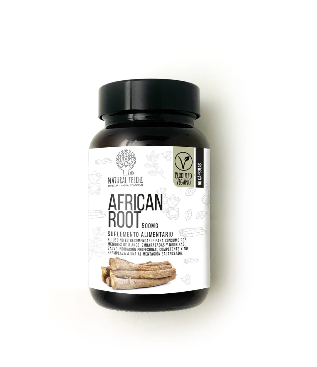 African Root (Ashwagandha) 500 mg x 60 cápsulas vegetales