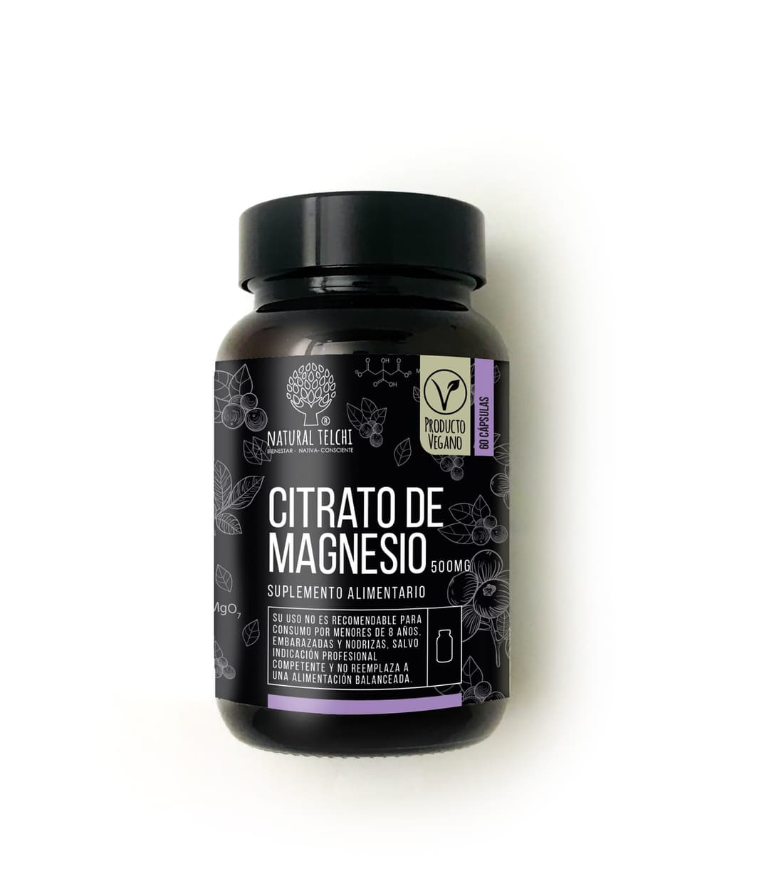 Citrato de Magnesio 500mg Frasco x 60 cápsulas vegetales