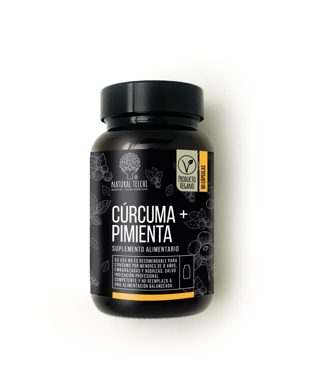 Cúrcuma + Pimienta 500mg Frasco x 90 cápsulas vegetales